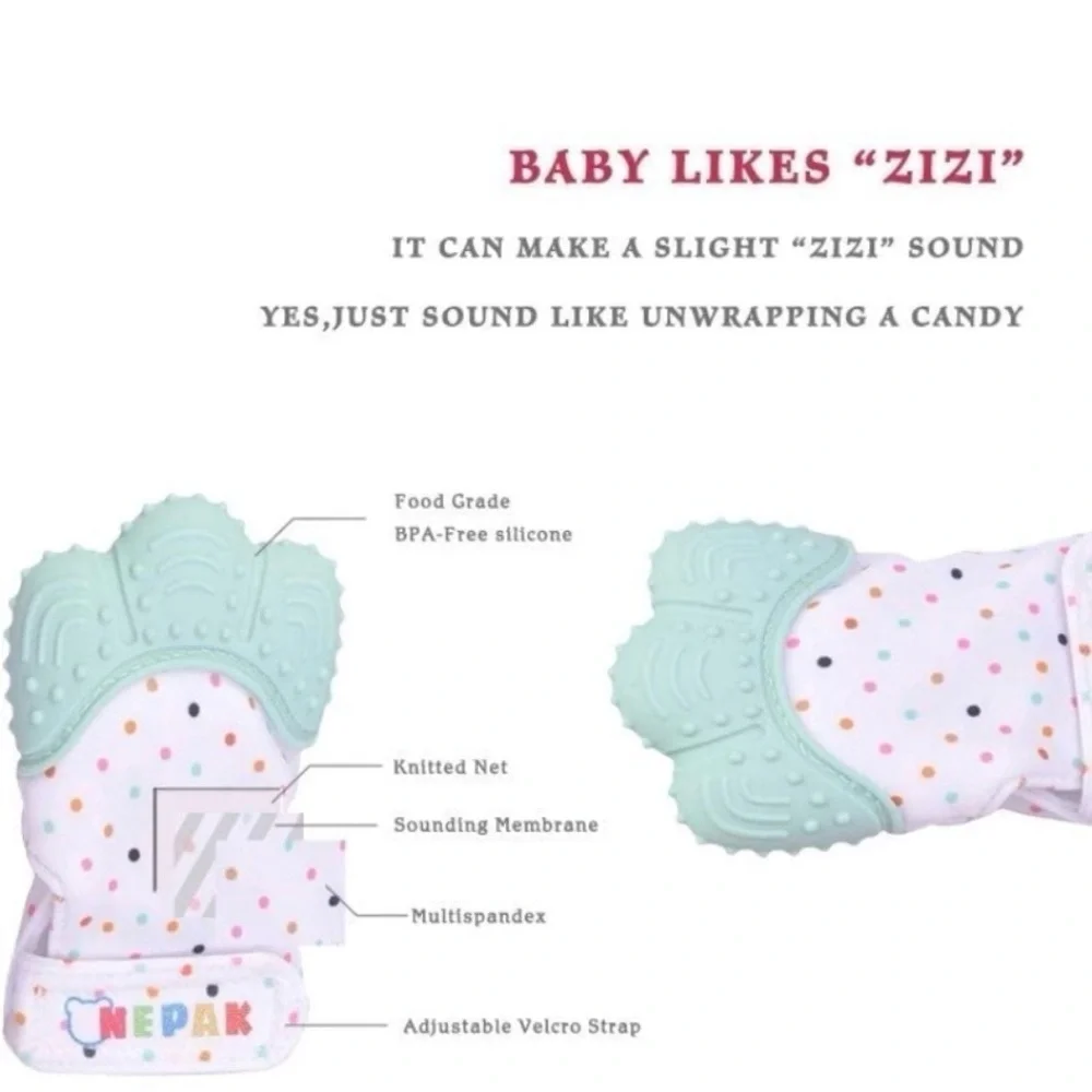 Baby Teething Mitten (2) -Free shipping- New